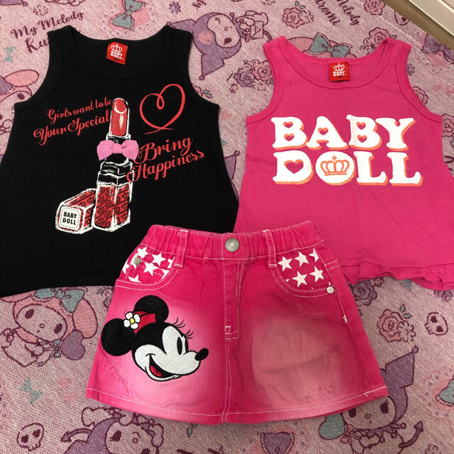 BABYDOLL(ベビードール)のBABYDOLL♡女の子　3点セット キッズ/ベビー/マタニティのキッズ服女の子用(90cm~)(Tシャツ/カットソー)の商品写真