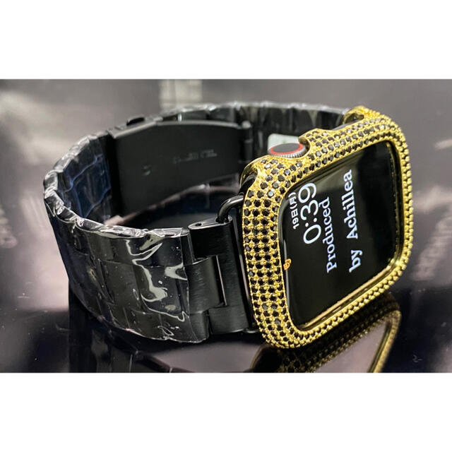 アップルウォッチ用カスタムベゼルダイヤカバーベルトセット316Lステンレス腕時計(デジタル)