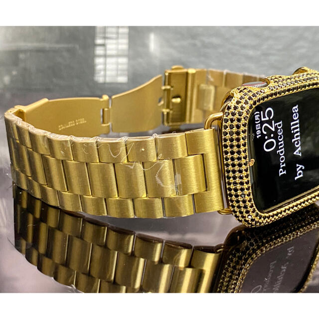 アップルウォッチ用カスタムベゼルダイヤカバーベルトセット316Lステンレス メンズの時計(腕時計(デジタル))の商品写真