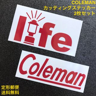 コールマン(Coleman)の赤 コールマン COLEMAN LIFEロゴ カッティングステッカー 2枚SET(その他)