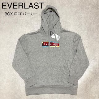 エバーラスト(EVERLAST)の新品 EVERLAST ボックス ロゴ プルオーバー パーカー グレー サイズM(パーカー)