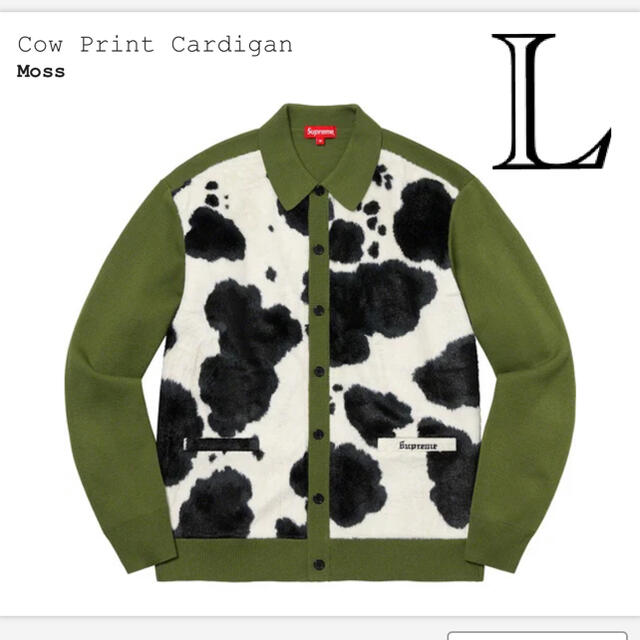 Supreme シュプリーム  Cow Print Cardigan L 黒