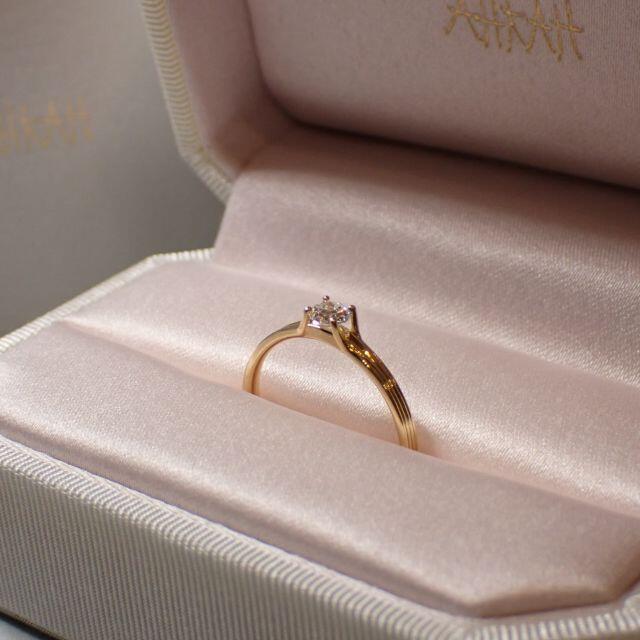 AHKAH(アーカー)のAHKAH K18YG フィルージュ0.17ctダイヤモンドリング　10号弱 レディースのアクセサリー(リング(指輪))の商品写真