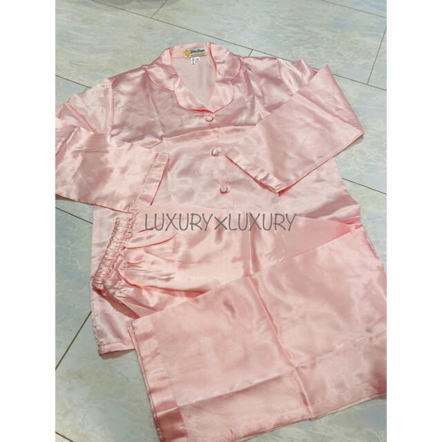 XL絹100%シルクパジャマ上下セットアップピンク女性用長袖前開き授乳育児ギフト