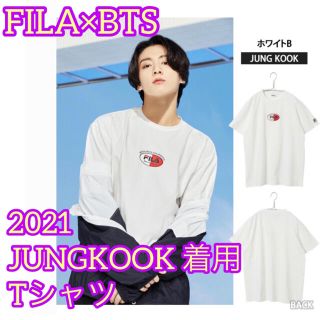 フィラ(FILA)の新品未使用★FILA×BTS Tシャツ・ジョングク着用 ホワイト 白(Tシャツ(半袖/袖なし))