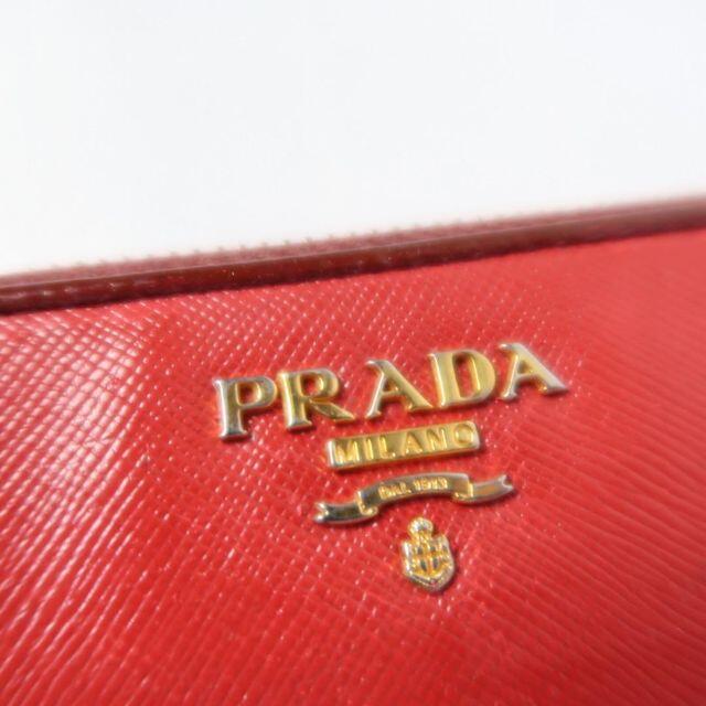 PRADA(プラダ)のs306 プラダ 長財布ラウンドファスナーサフィアーノバイカラーレザー赤ボルドー レディースのファッション小物(財布)の商品写真