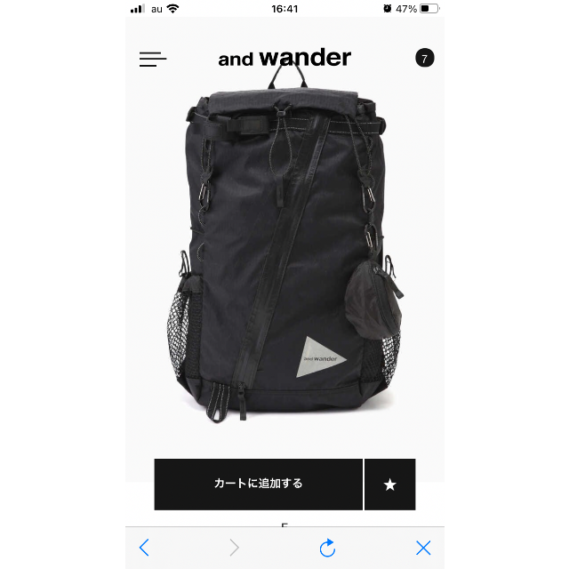 バッグパック/リュックandwander X-Pac 30L backpack 新品未使用　黒