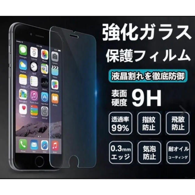 【送料無料】★高品質★iPhone ８用　１枚　強化ガラスフィルム スマホ/家電/カメラのスマホアクセサリー(保護フィルム)の商品写真