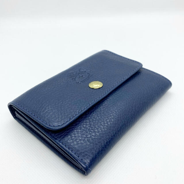 新品未使用IL BISONTEイルビゾンテ　NAVY　二つ折り財布　ウォレット