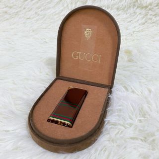 グッチ(Gucci)の【火花確認済】vintage GUCCI ライター 喫煙具 シェリーライン 箱付(タバコグッズ)