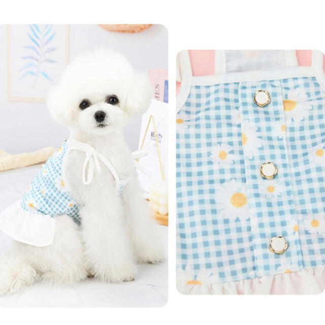 新品 即納 犬服 ドッグウェア ペット お花柄 フラワー シャツワンピース その他のペット用品(犬)の商品写真