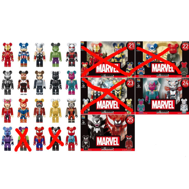 Happyくじ MARVEL BE@RBRICK MARVEL 計25種