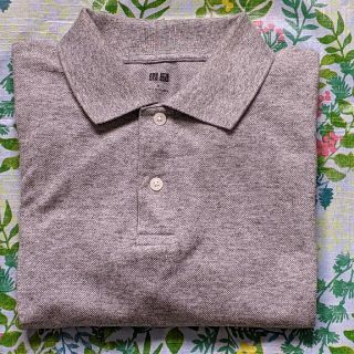 ユニクロ(UNIQLO)のユニクロ　ドライカノコポロシャツ　グレー　Mサイズ(ポロシャツ)