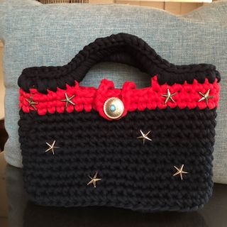 ズパゲッティ☆マルシェバック☆星型キラリ☆ハンドメイド(バッグ)