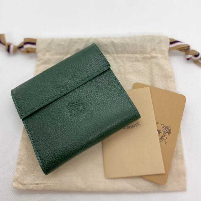 【新品未使用】  イルビゾンテ  二つ折りコンパクト財布 VERDE（グリーン）レディース