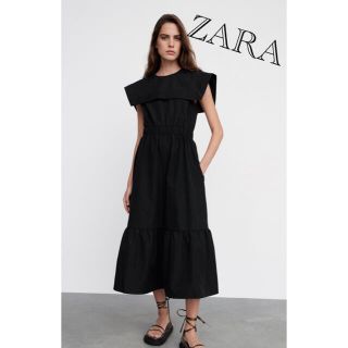 ザラ(ZARA)のZARA ケープスリーブ ミディワンピース(ロングワンピース/マキシワンピース)