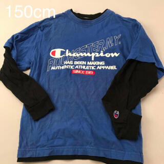 チャンピオン(Champion)の【再出品】チャンピオン 重ね着風Tシャツ　ブルー(Tシャツ/カットソー)