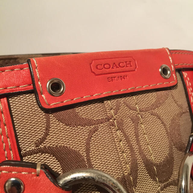 COACH コーチ ハンドバッグ　オレンジ 4