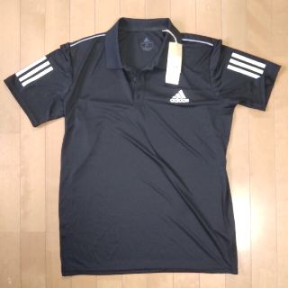 アディダス(adidas)の【新品・未使用・タグ付き】adidas　ポロシャツ　ブラック　Lサイズ(ポロシャツ)