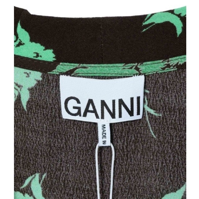 Adam et Rope'(アダムエロぺ)の【GANNI】Shirt Dress フラワーモチーフワンピース レディースのワンピース(ロングワンピース/マキシワンピース)の商品写真