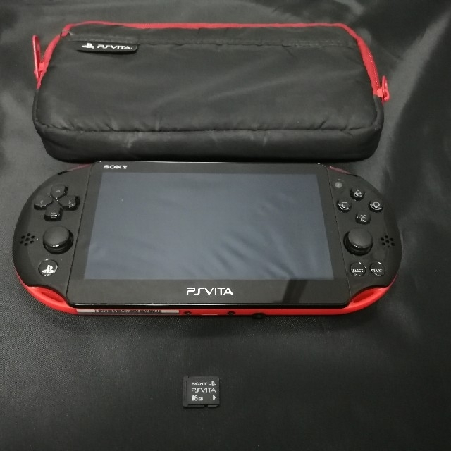 psvita 本体 pch-2000 レッド ブラック メモリーカード16GB 【在庫一掃