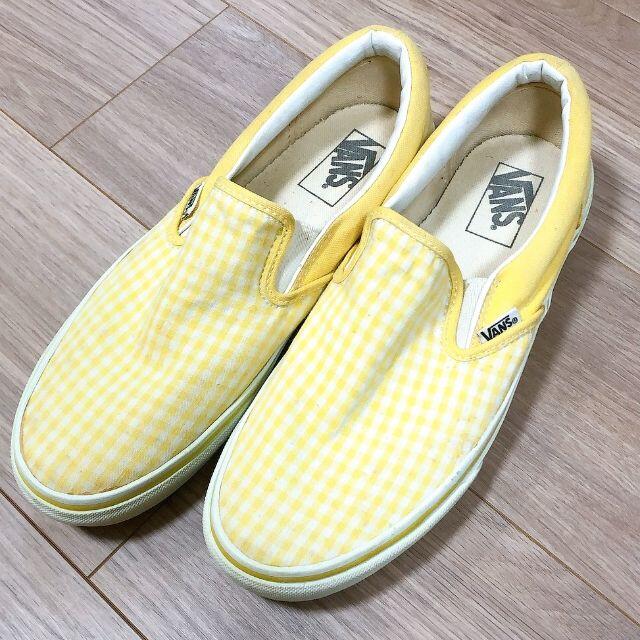 VANS(ヴァンズ)の＜新品/訳あり＞VANS スリッポン ギンガムチェック柄（黄色）27cm メンズの靴/シューズ(スリッポン/モカシン)の商品写真