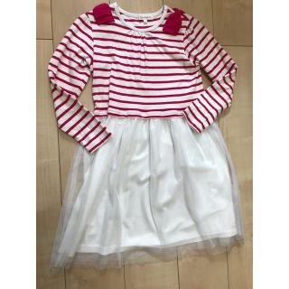 サンカンシオン(3can4on)の3can4on ワンピース　130サイズ　女の子　子供服　ボーダー　ピンク(ワンピース)