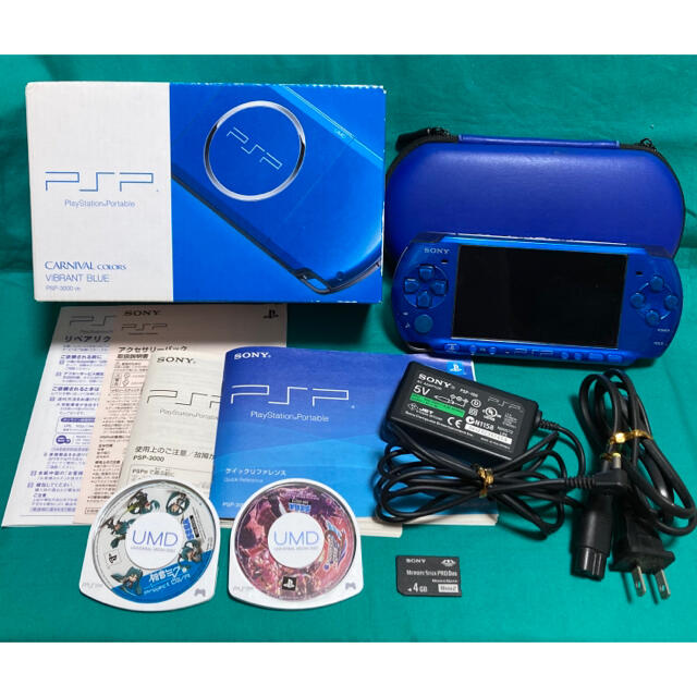 PSP 3000 すぐに遊べるセット 本体 ソフト メモリースティック カバー ...