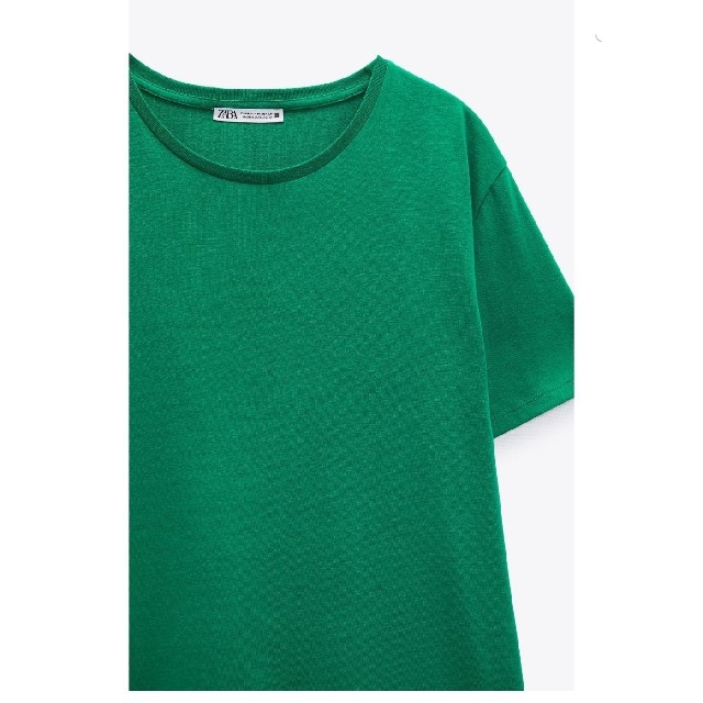 ZARA(ザラ)のZARA　(XL　緑)　ベーシックTシャツ　3 レディースのトップス(Tシャツ(半袖/袖なし))の商品写真