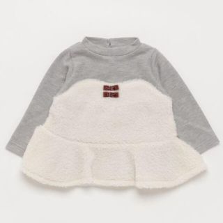 プティマイン(petit main)の♡hzk様専用♡ プティマイン トップス グレー リボン 80cm(トレーナー)