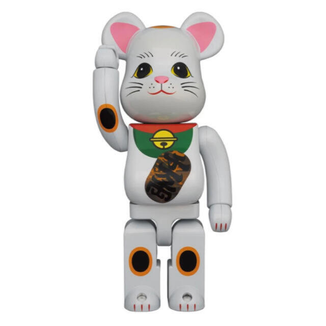 MEDICOM TOY(メディコムトイ)のBE@RBRICK 招き猫 白メッキ 発光 400％ 新品 未開封 エンタメ/ホビーのフィギュア(その他)の商品写真