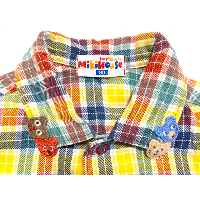 HOT BISCUITS(ホットビスケッツ)のミキハウス　HOT BISCUITS  キッズ　チェック　シャツ　90　 キッズ/ベビー/マタニティのキッズ服男の子用(90cm~)(Tシャツ/カットソー)の商品写真
