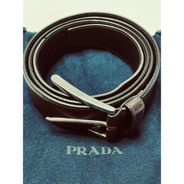 PRADA(プラダ)の【とむひっと様専用】PRADA プラダ　ベルト　レザー　ブラウン メンズのファッション小物(ベルト)の商品写真