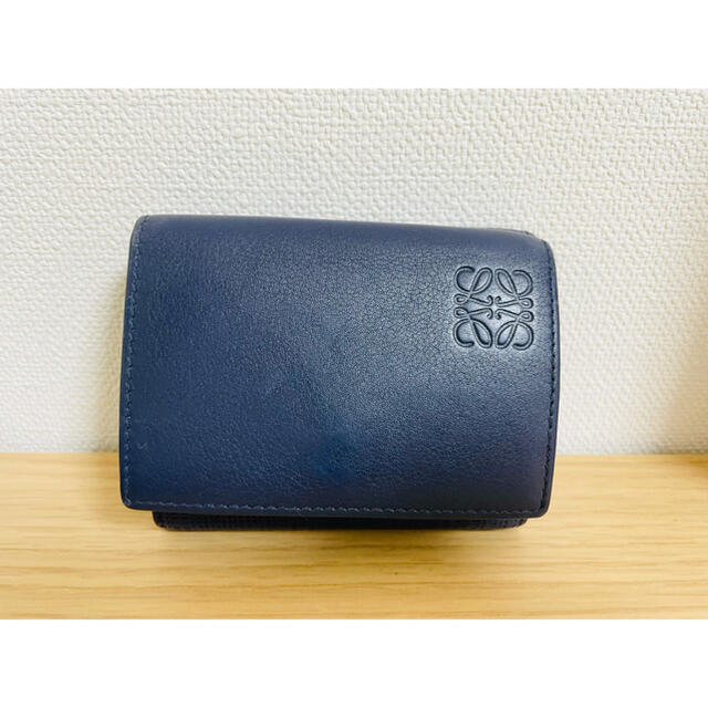 LOEWE/ロエベ　TRIFOLD WALLET　三つ折り財布　ネイビー