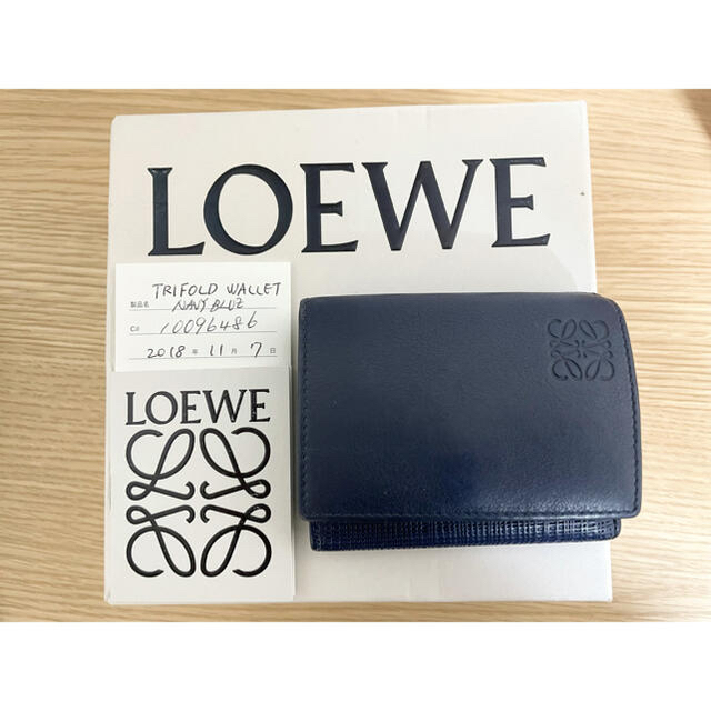 LOEWE/ロエベ　TRIFOLD WALLET　三つ折り財布　ネイビー 1