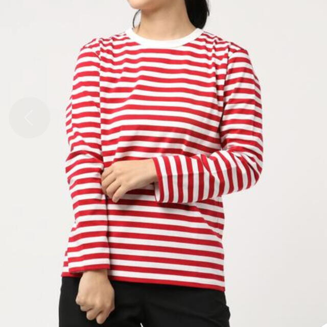 agnes b.(アニエスベー)のアニエスベー　ボーダー　赤 レディースのトップス(Tシャツ(長袖/七分))の商品写真