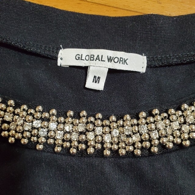 GLOBAL WORK(グローバルワーク)のGLOBAL WORK  半袖　カットソー　ブラック レディースのトップス(カットソー(半袖/袖なし))の商品写真