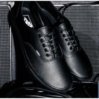 VANS - 【VANS】AUTHENTIC LEATHER BLACK オーセンティックの通販 by