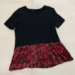 ザラ(ZARA)の新品　ZARA   半袖　ヒョウ柄デザイン　Tシャツトップス　S(Tシャツ/カットソー(半袖/袖なし))