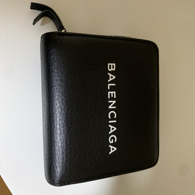値下げ）BALENCIAGA 二つ折り財布 レザー BLACK - 折り財布