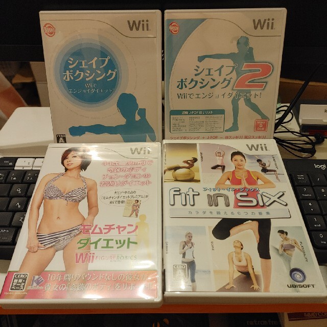 Wii(ウィー)のWii シェイプボクシング1&2、モエチャンダイエット、Fit in Six エンタメ/ホビーのゲームソフト/ゲーム機本体(家庭用ゲームソフト)の商品写真