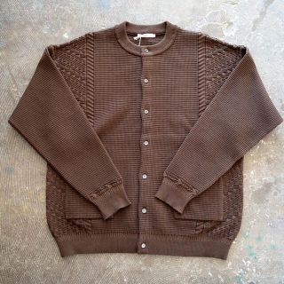 コモリ(COMOLI)のyashiki 21FW Shigure Cardigan ブラウン サイズ3(カーディガン)