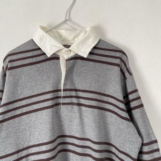 ギャップ(GAP)の古着 90s OLD GAP 長袖 ボーダー ラガーシャツ ポロシャツ 旧タグ(ポロシャツ)