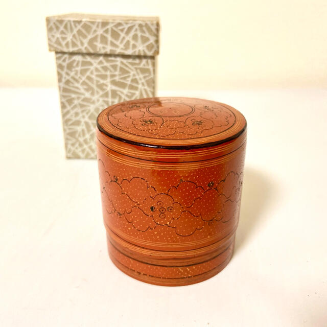 茶道具 朱漆 キンマ 蒟醤 ミャンマー漆器 ビルマ 籃胎漆器 香合 茶道具 朱漆 キンマ 蒟醤 ミャンマー漆器 ビルマ 籃胎漆器 香合