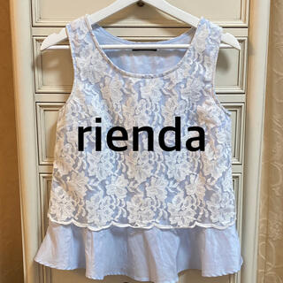 リエンダ(rienda)のrienda トップス　ノースリーブ　レースブラウス(シャツ/ブラウス(半袖/袖なし))