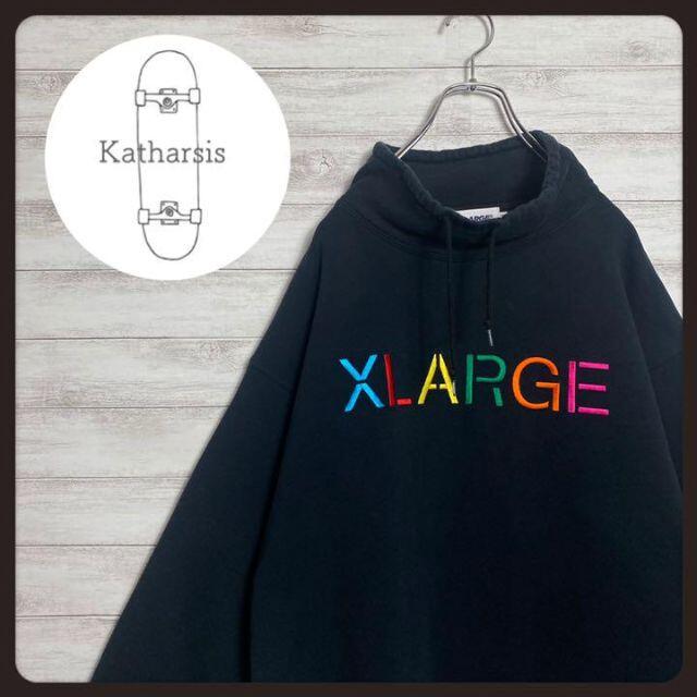 XLARGE(エクストララージ)の【即完売モデル】エクストララージ　カラフル刺繍ロゴ　モックネック　スウェット メンズのトップス(パーカー)の商品写真