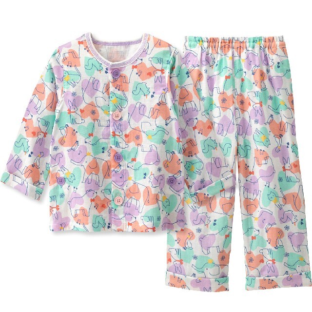 Combi mini(コンビミニ)のCombimini ガーゼパジャマ 長袖 110cm キッズ/ベビー/マタニティのキッズ服女の子用(90cm~)(パジャマ)の商品写真