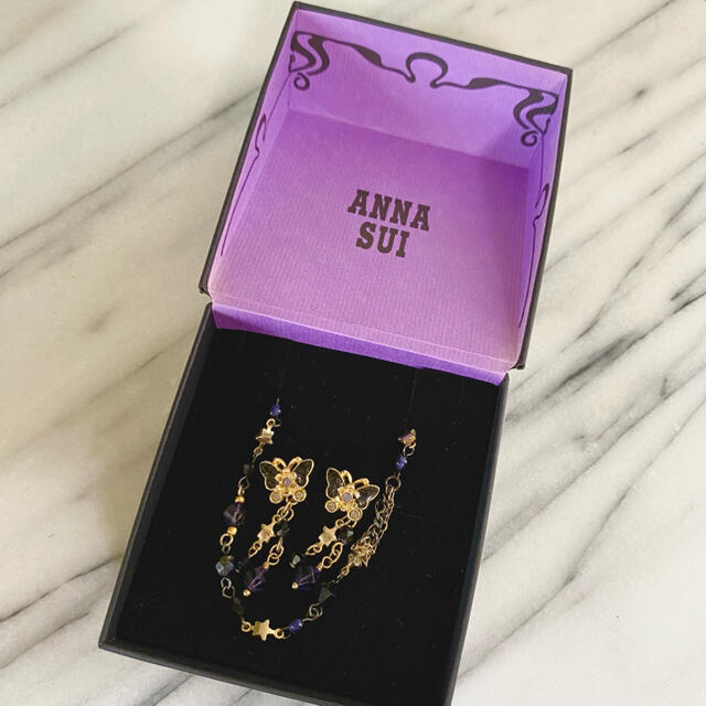 ピアスANNA SUI アナスイ ブレスレット ピアス 蝶 星 モチーフ 箱付き