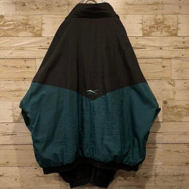 Reebok(リーボック)の《大人気カラー》Reebok リーボック旧タグ90s XXL☆グリーン緑　刺繍 メンズのジャケット/アウター(ナイロンジャケット)の商品写真