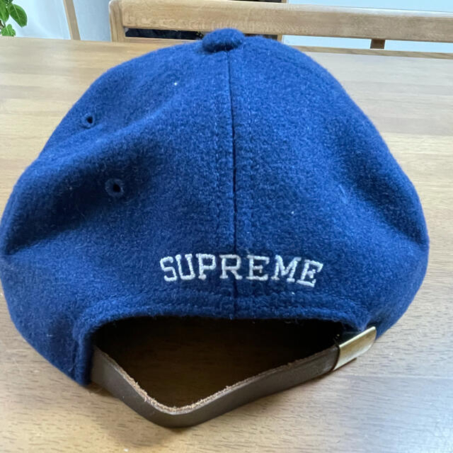 17AW Supreme Wool S Logo 6panel Cap ネイビー